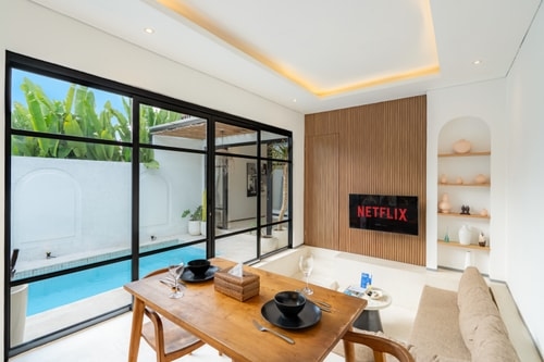 1BR Mediterranean Central Canggu Stay | Sleek Pool